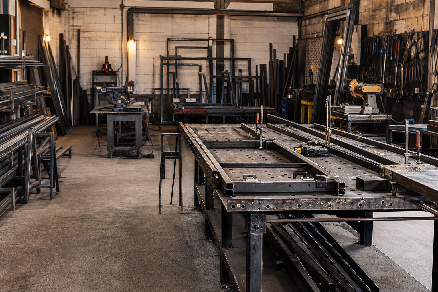 Fabrication workshop at Shreeji Iron Works